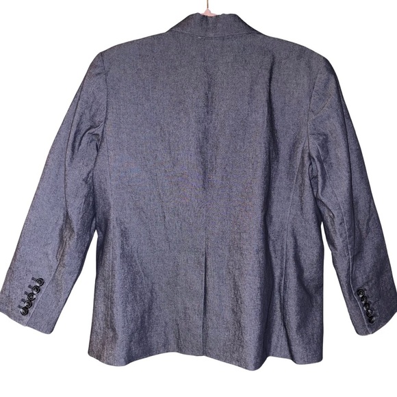 Liz Claiborne Denim Blazer with Red and Blue Striped Lining - Picture 9 of 9